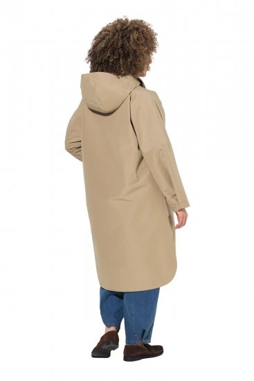 Ulla Popken 851764 Oversize kabát levehető kapucnival Homokszín - Kabátok - Női plus size kabátok