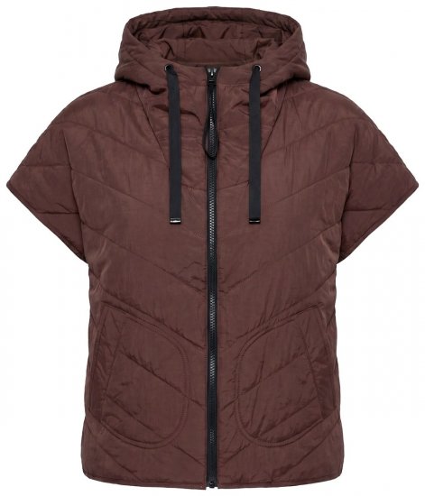 Ulla Popken 851785 Oversize kapucnis steppelt mellény Barna - Mellények - 