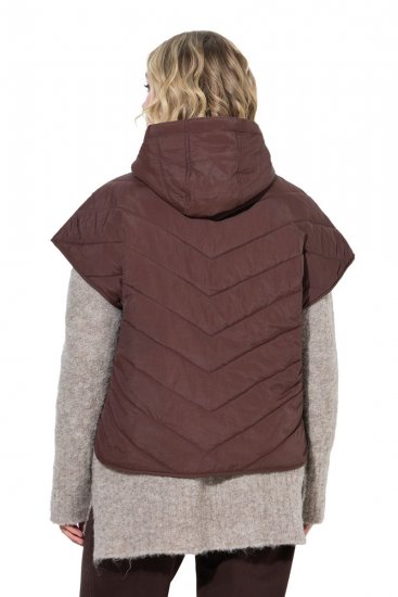 Ulla Popken 851785 Oversize kapucnis steppelt mellény Barna - Mellények - 