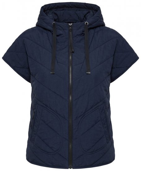 Ulla Popken 851785 Oversize kapucnis steppelt mellény Sötétkék - Mellények - 