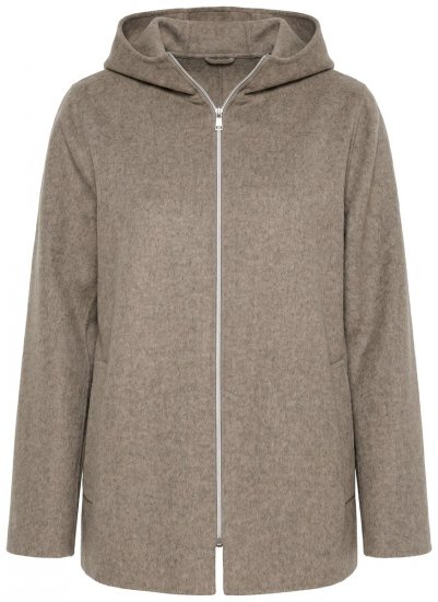 Ulla Popken 851788 Gyapjúkabát Világosbarna - Kabátok - Női plus size kabátok