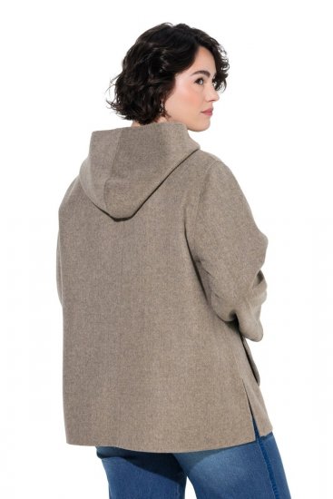 Ulla Popken 851788 Gyapjúkabát Világosbarna - Kabátok - Női plus size kabátok