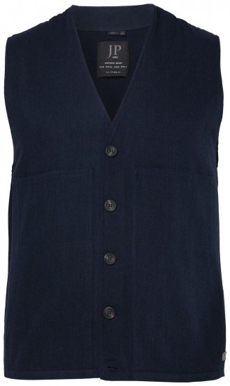 JP1880 851800 Halszálkás tweed mellény Sötétkék - Öltönyök - Nagyméretű öltönyök