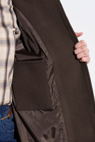 Ulla Popken 851803 Duffle kabát Sötétbarna - Kabátok - Női plus size kabátok