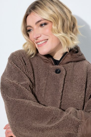 Ulla Popken 851809 Teddy dzseki Világosbarna - Dzsekik - Nagy méretű női dzsekik