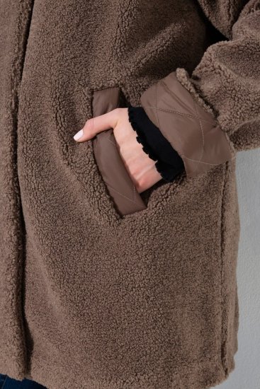 Ulla Popken 851809 Teddy dzseki Világosbarna - Dzsekik - Nagy méretű női dzsekik