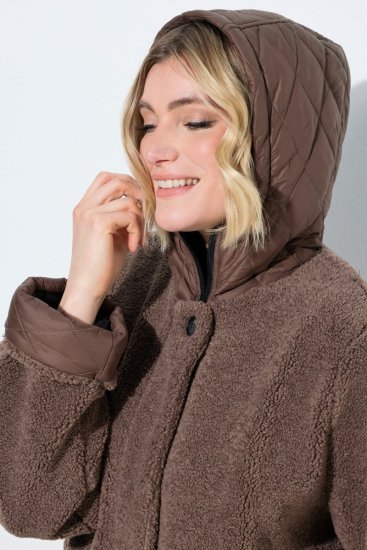 Ulla Popken 851809 Teddy dzseki Világosbarna - Dzsekik - Nagy méretű női dzsekik