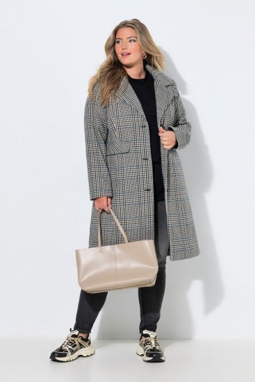 Ulla Popken 851826 Gyapjúkabát Törtfehér - Kabátok - Női plus size kabátok