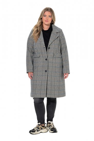 Ulla Popken 851826 Gyapjúkabát Törtfehér - Kabátok - Női plus size kabátok