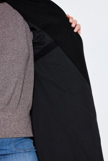 Ulla Popken 851827 Bővülő gyapjúhatású kabát Fekete - Kabátok - Női plus size kabátok