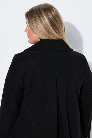 Ulla Popken 851827 Bővülő gyapjúhatású kabát Fekete - Kabátok - Női plus size kabátok