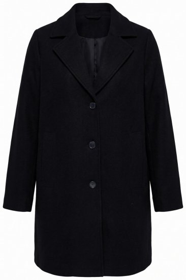 Ulla Popken 851829 Gyapjúkabát Fekete - Kabátok - Női plus size kabátok