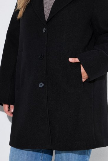 Ulla Popken 851829 Gyapjúkabát Fekete - Kabátok - Női plus size kabátok