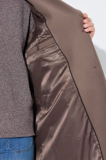 Ulla Popken 851829 A-vonalú gyapjúkabát reverrel Világosbarna - Kabátok - Női plus size kabátok