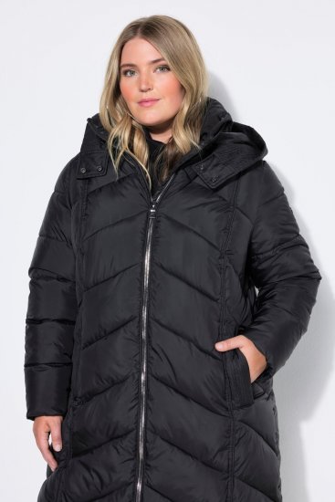 Ulla Popken 851842 Steppelt kabát Fekete - Kabátok - Női plus size kabátok