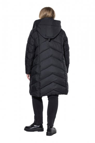 Ulla Popken 851842 Steppelt kabát Fekete - Kabátok - Női plus size kabátok