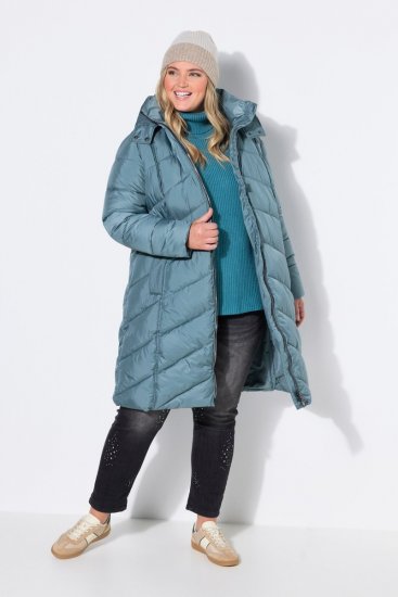 Ulla Popken 851842 Steppelt kabát Khaki - Kabátok - Női plus size kabátok