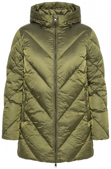 Ulla Popken 852023 Steppelt kabát Olívazöld - Kabátok - Női plus size kabátok