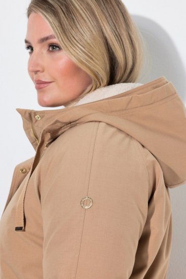 Ulla Popken 852028 Parka Bézs - Kabátok - Női plus size kabátok