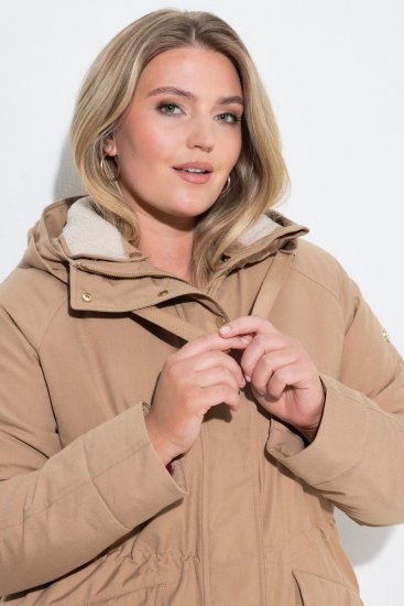 Ulla Popken 852028 Parka Bézs - Kabátok - Női plus size kabátok