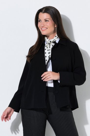 Ulla Popken 852167 Ingalléros blézer Fekete - Blézerek - Blézerek plus size méretben nőknek