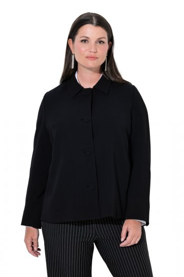Ulla Popken 852167 Ingalléros blézer Fekete - Blézerek - Blézerek plus size méretben nőknek