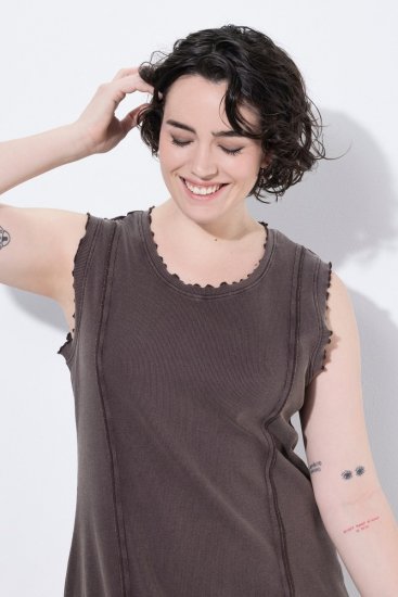 Ulla Popken 852190 Jersey ruha Mahagóni barna - Nyári ruhák - Nyári ruhák nagy méretben