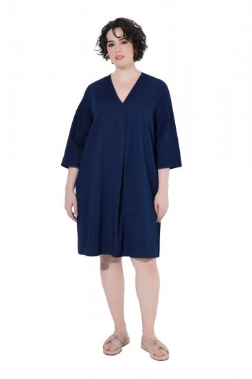 Ulla Popken 852191 Farmerruha zsebekkel Denimkék - Ruhák - Ruhák minden méretben