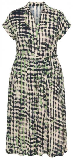 Ulla Popken 852257 Mintás maxiruha Taupe - Maxi ruhák - Női plus size maxiruhák