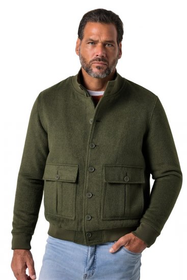 JP1880 852294 Gyapjúkeverék dzseki állógallérral Khakizöld - Kabátok - Nagyméretű Kabátok - 2XL-8XL