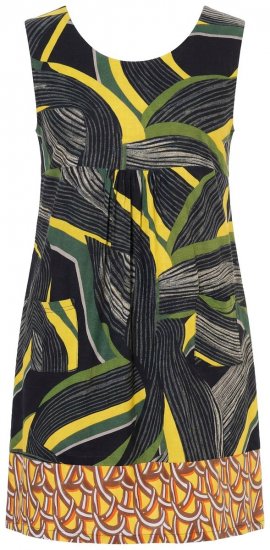 Ulla Popken 852329 Csíkos jersey ruha Olívazöld - Jersey ruhák - 