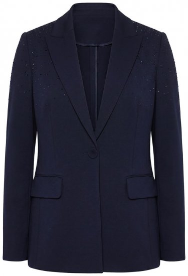 Ulla Popken 852498 Strasszos blézer Sötétkék - Blézerek - Blézerek plus size méretben nőknek