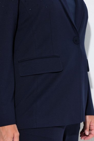 Ulla Popken 852498 Strasszos blézer Sötétkék - Blézerek - Blézerek plus size méretben nőknek