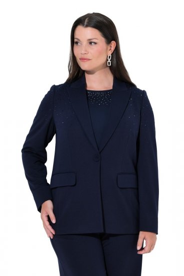 Ulla Popken 852498 Strasszos blézer Sötétkék - Blézerek - Blézerek plus size méretben nőknek