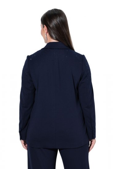 Ulla Popken 852498 Strasszos blézer Sötétkék - Blézerek - Blézerek plus size méretben nőknek