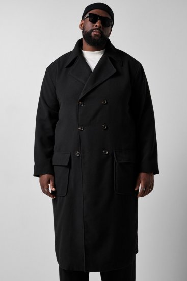 STHUGE 852519 Klasszikus Gyapjúkabát Fekete - Kabátok - Nagyméretű Kabátok - 2XL-8XL