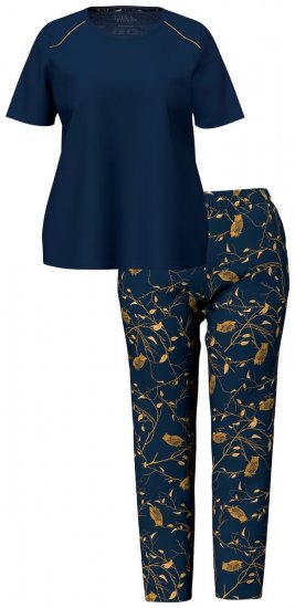 Ulla Popken 852577 Mintás pizsama Sötétkék - Pizsama/Loungewear - 