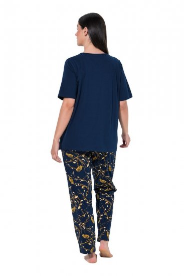 Ulla Popken 852577 Mintás pizsama Sötétkék - Pizsama/Loungewear - 