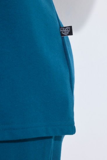 Ulla Popken 852710 Hosszú ujjú otthoni pulóver Petrol - Pizsama/Loungewear - 