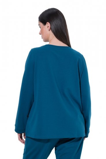 Ulla Popken 852710 Hosszú ujjú otthoni pulóver Petrol - Pizsama/Loungewear - 