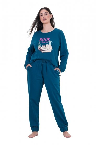 Ulla Popken 852725 Otthoni nadrág Petrol - Pizsama/Loungewear - 