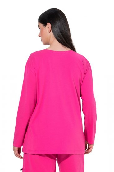 Ulla Popken 852747 Hosszú ujjú pizsamafelső Rózsaszín - Pizsama/Loungewear - 