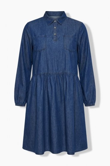 Ulla Popken 852768 A-vonalú farmerruha zsebekkel Denimkék - Ruhák - Ruhák minden méretben