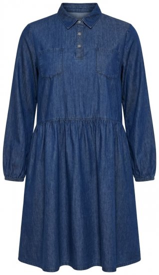 Ulla Popken 852768 A-vonalú farmerruha zsebekkel Denimkék - Ruhák - Ruhák minden méretben