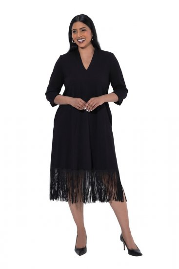 Ulla Popken 852937 Jersey ruha Fekete - Jersey ruhák - 