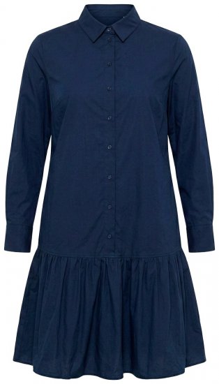 Ulla Popken 853457 Hosszú ujjú ruha Sötétkék - Midi ruhák - Női midiruhák nagy méretben