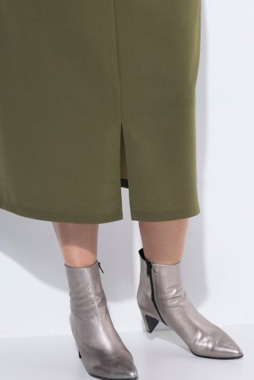 Ulla Popken 853510 Midiruha zsebekkel Khaki - Midi ruhák - Női midiruhák nagy méretben