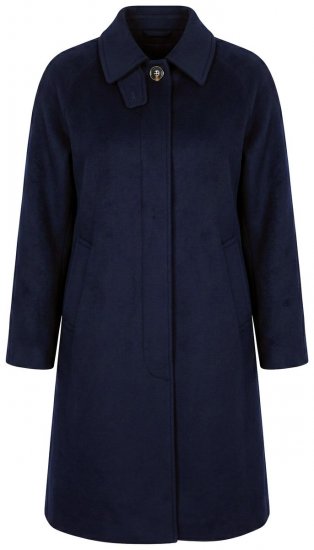 Ulla Popken 853646 Inggalléros gyapjúkabát Sötétkék - Kabátok - Női plus size kabátok