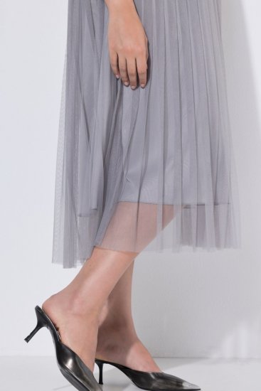 Ulla Popken 853879 A-vonalú midiruha Szürke - Midi ruhák - Női midiruhák nagy méretben