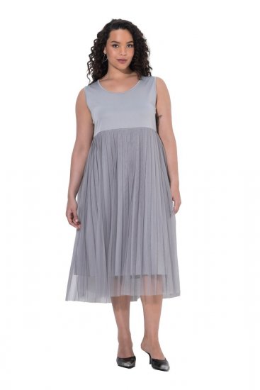 Ulla Popken 853879 A-vonalú midiruha Szürke - Midi ruhák - Női midiruhák nagy méretben